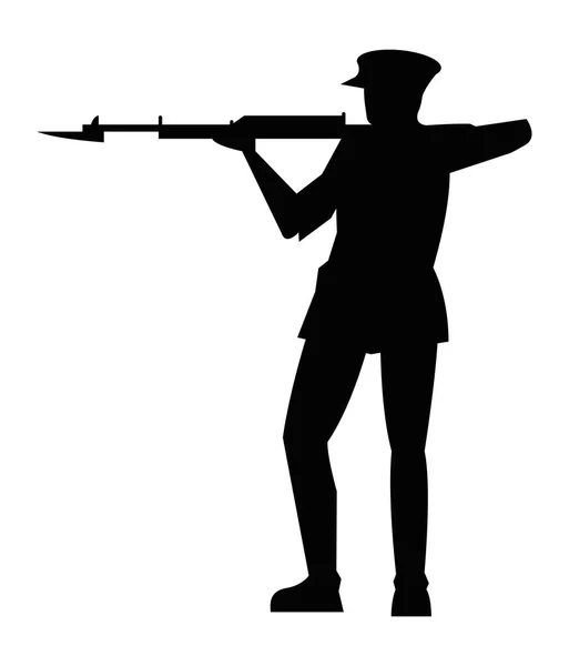 Soldado de pavo con rifle — Vector de stock