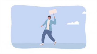 Kadın etiketini kaldırırken seçim günü animasyonu