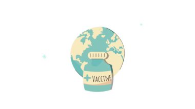 covid19 aşı animasyonu şişe ile