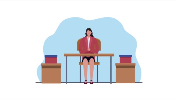 Анимация в день выборов с судьей по месту голосования — стоковое видео