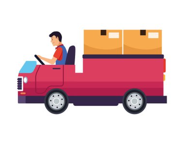 Lojistik işçisi sürücü arabası