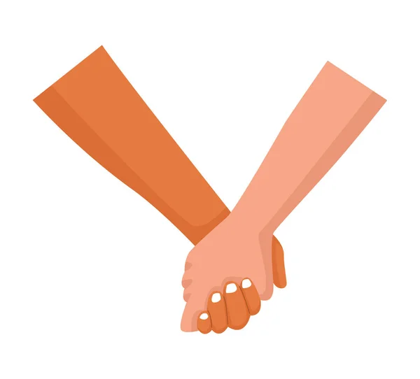 Přátelé drží za ruce — Stockový vektor