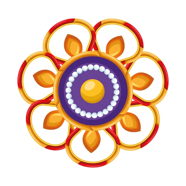 インドの花曼荼羅装飾 — ストックベクタ