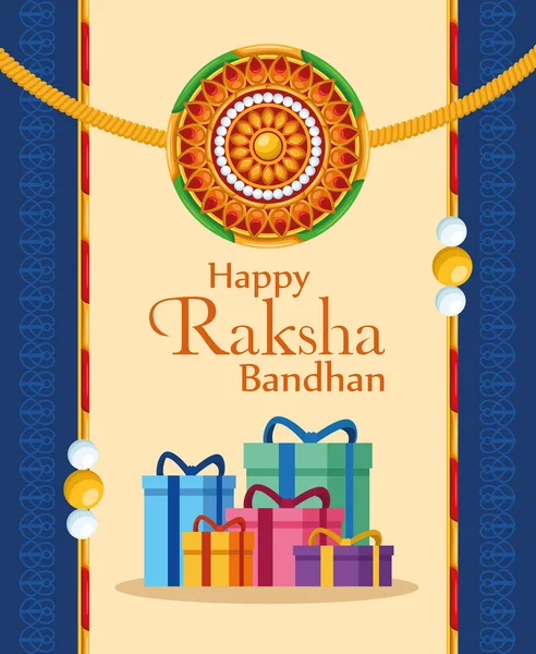 开开心心的raksha bandhan卡 — 图库矢量图片