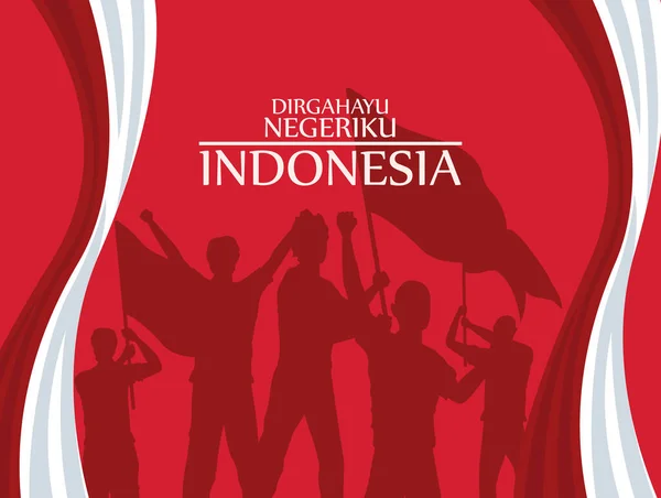 Cartaz de indonésia merdeka — Vetor de Stock