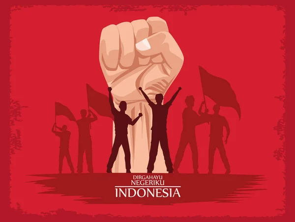 Indonésia merdeka cartaz — Vetor de Stock