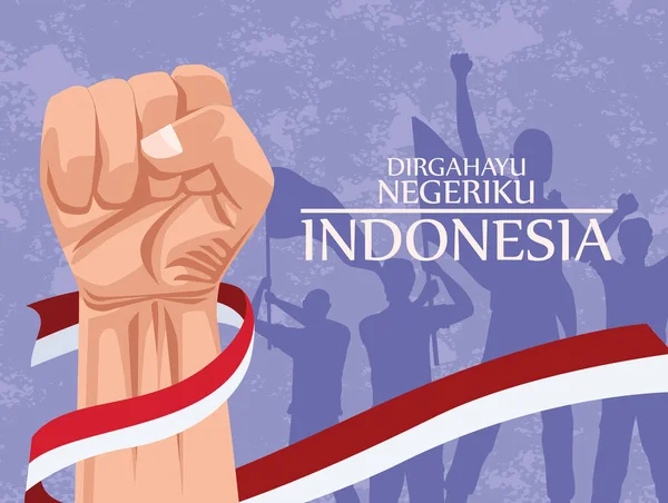 Cartão de indonésia merdeka — Vetor de Stock
