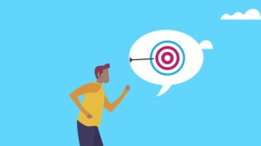 Konuşma balonunda insan ve hedefle animasyon yönetmek