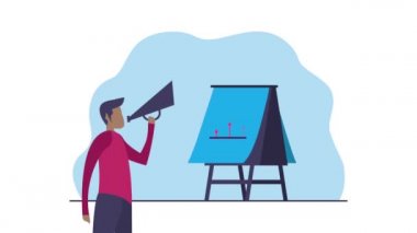 Karton tahtada insan ve istatistiklerle animasyon çalıştırmak