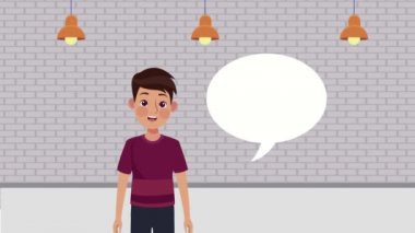 Karakter canlandırması konuşan genç adam