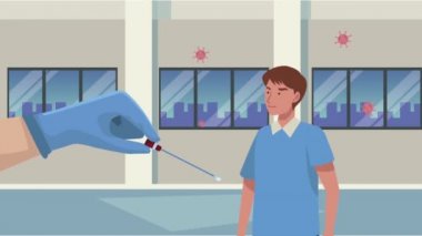 Covid19 parçacık ile insan test animasyonu alıyor