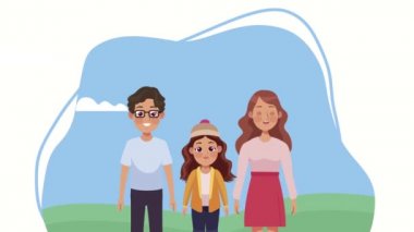 Kampta ailesi olan küçük bir kız.