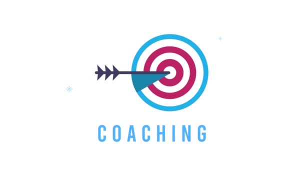 Coaching-Schriftzug mit Zielanimation — Stockvideo