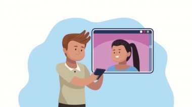 Video animasyonuyla iletişim kuran kişi