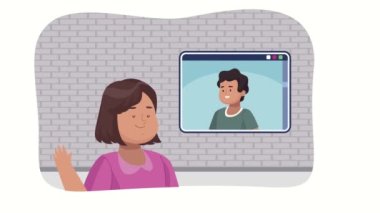 Video animasyonuyla iletişim kuran kişi