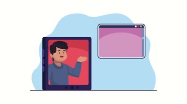 Video animasyonuyla iletişim kuran kişi