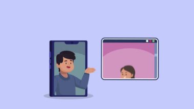 Video animasyonuyla iletişim kuran kişi