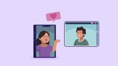 Video animasyonuyla iletişim kuran kişi