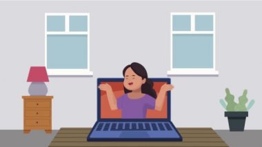 Video animasyonuyla iletişim kuran kişi