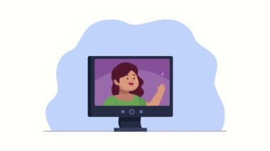 Video animasyonuyla iletişim kuran kişi