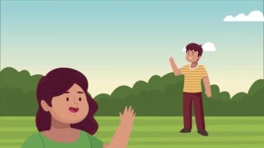 Kamptaki genç çift.