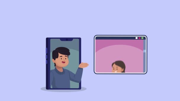 Pessoa que comunica com animação de vídeo — Vídeo de Stock