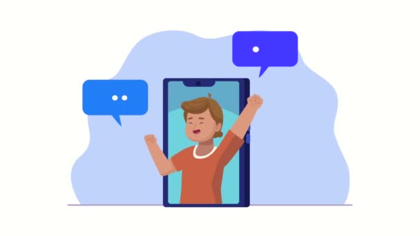 Pessoa que comunica com animação de vídeo — Vídeo de Stock