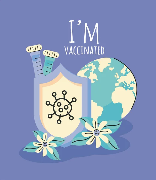 Je suis vacciné lettrage — Image vectorielle