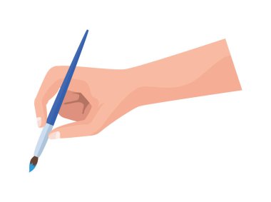 Fırçayla boyanmış el.