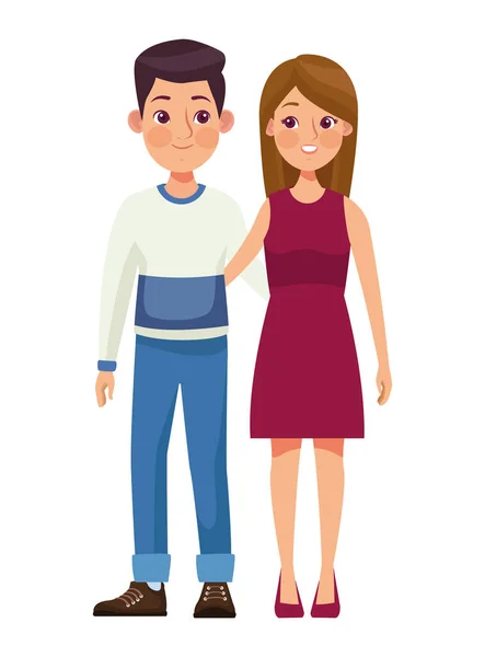 Young couple characters — Stock Vector