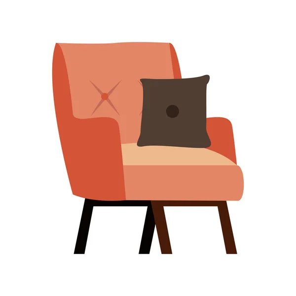 Home chair with pillow — Vector de stock