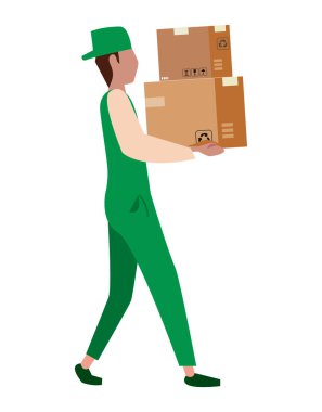 Kutulu teslimatçı.