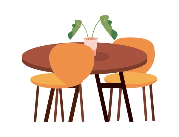 Home table with chairs — Archivo Imágenes Vectoriales