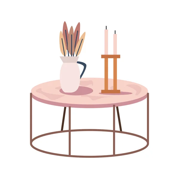 Home table with jar and candles — Archivo Imágenes Vectoriales