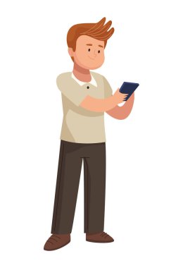 Akıllı telefonlu bir adam.