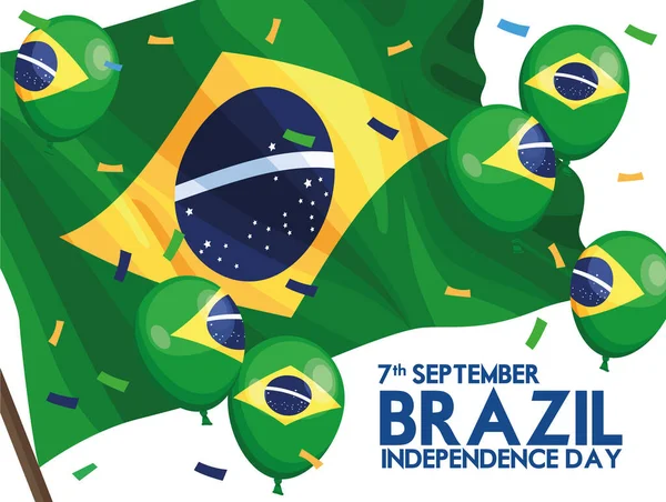 Cartolina indipendenza brasiliana — Vettoriale Stock
