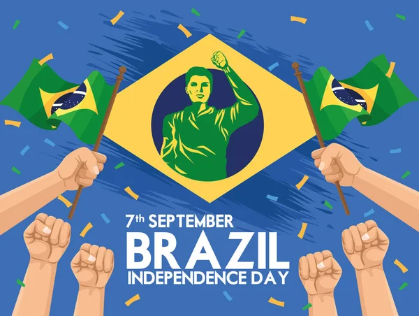 Brasilianische Unabhängigkeitskarte — Stockvektor