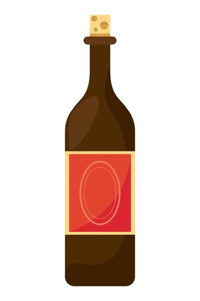 Garrafa de vinho com cortiça —  Vetores de Stock