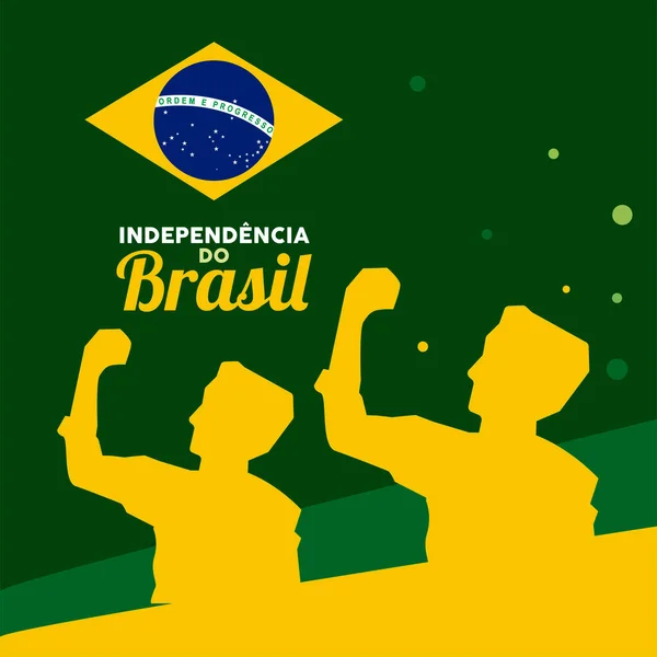 Carta felice indipendenza brasiliana — Vettoriale Stock