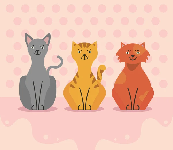 Tres gatos caracteres — Archivo Imágenes Vectoriales