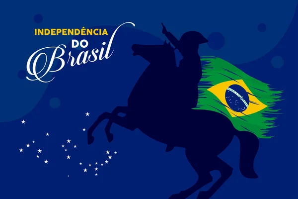 Felice indipendenza brasiliana cartolina — Vettoriale Stock