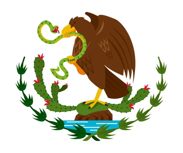 Emblème d'aigle mexicain — Image vectorielle