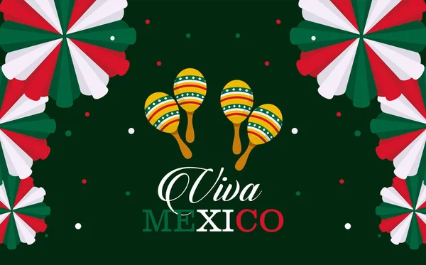 Mexico independência dia cartão postal — Vetor de Stock