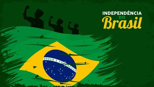 Giorno indipendenza brasiliana poster — Vettoriale Stock