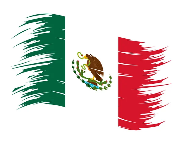 Mexican flag painted — Stock Vector