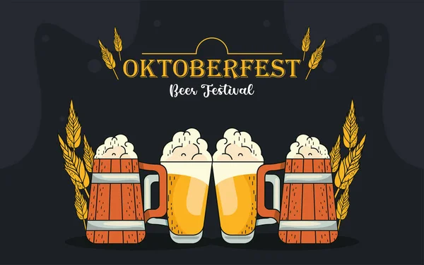 Kartička na oslavu oktoberfestu — Stockový vektor