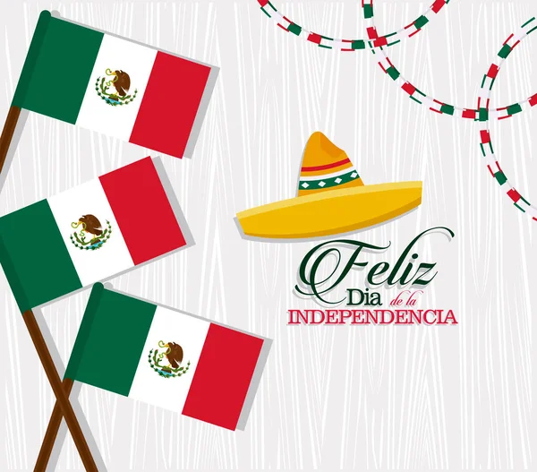 Mexikos självständighetsdag baner — Stock vektor
