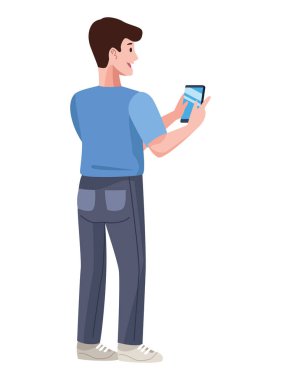 Akıllı telefon kullanan adam