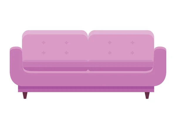 Lilac livingroom sofa — Stock Vector