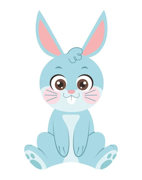 Blue little rabbit — Stock Vector